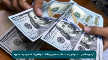 تراجع مفاجئ.. الدولار يهبط عقب صدور بيانات الوظائف الأمريكية الأخيرة